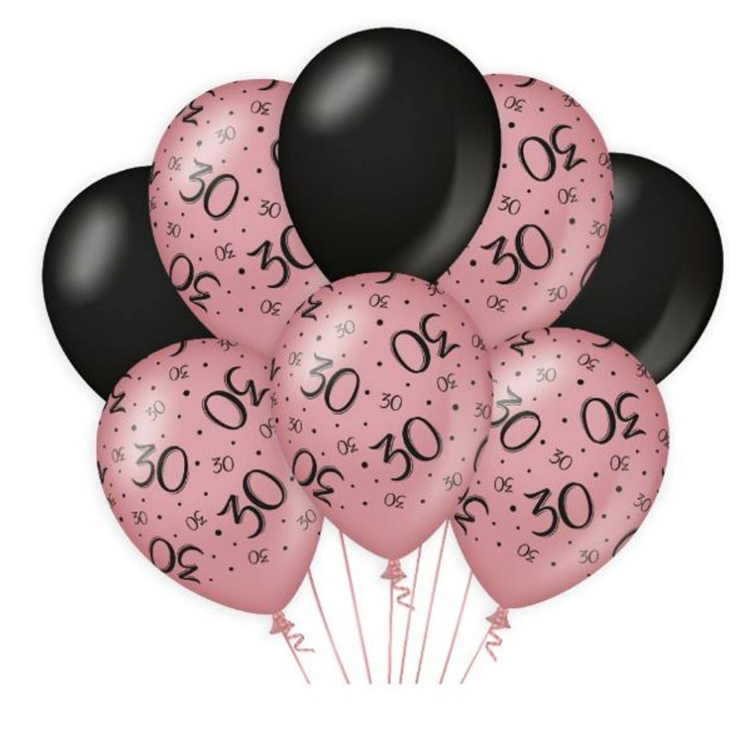Paper Dreams ballonnen 30 jaar dames latex roze/zwart