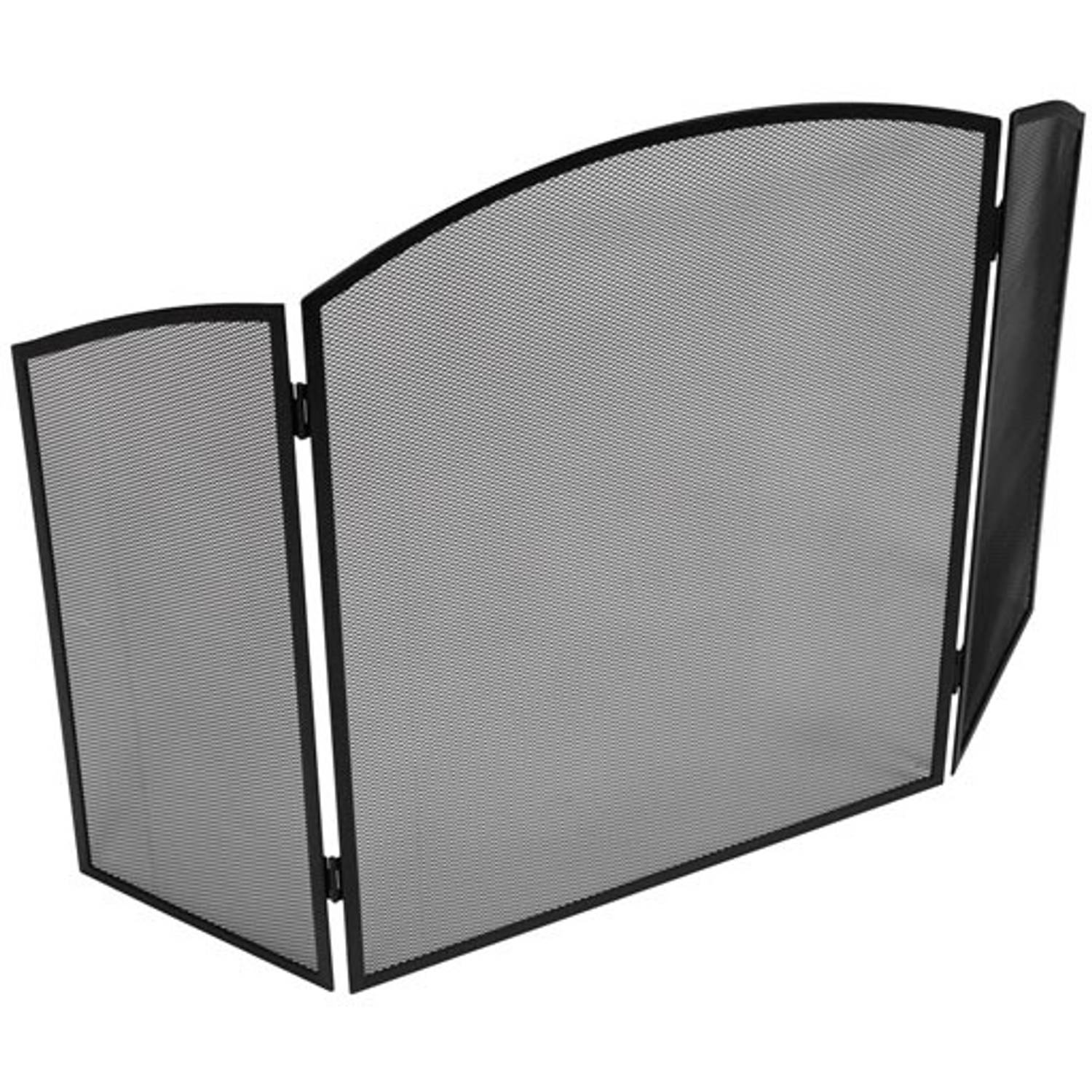 Perel haardscherm opvouwbaar 94,5 x 60 cm staal zwart