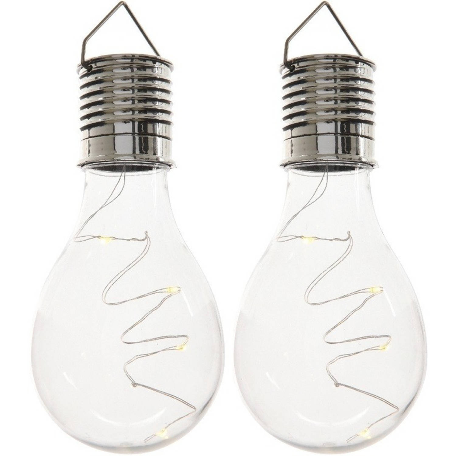 2x Buitenlampen-tuinlampen Lampbolletjes-peertjes 14 Cm Transparant Buitenverlichting