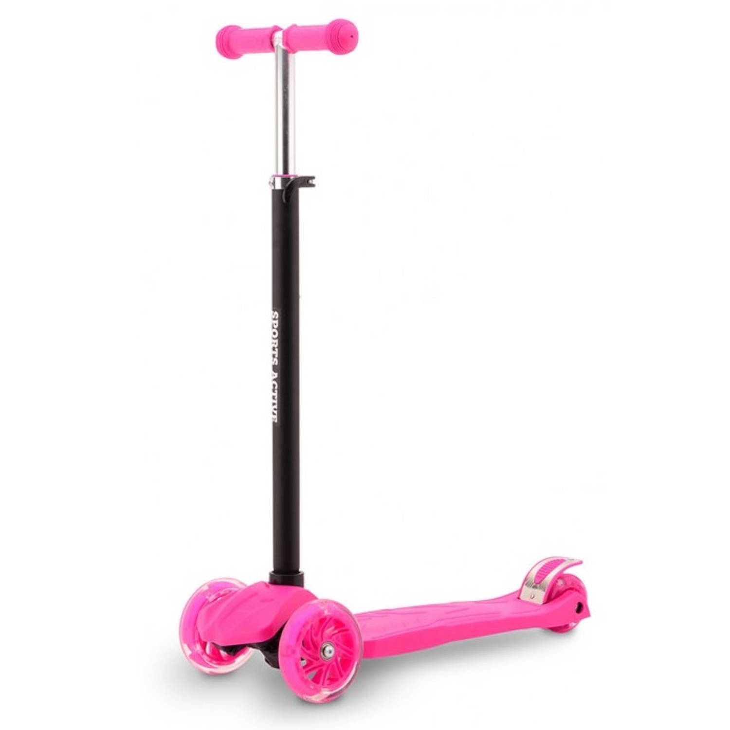 Sports Active 3-wiel kinderstep 59 x 28 cm aluminium roze/zwart