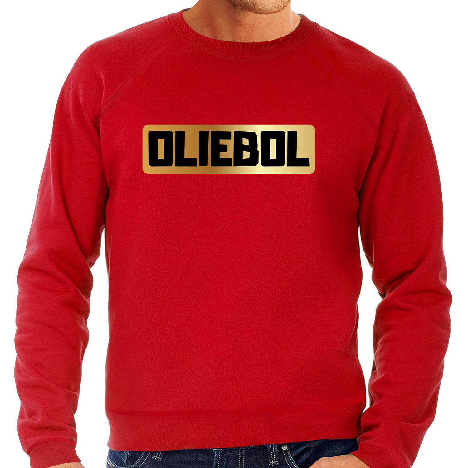 Oliebol foute Oud en nieuw trui/ sweater rood voor heren S - kerst truien