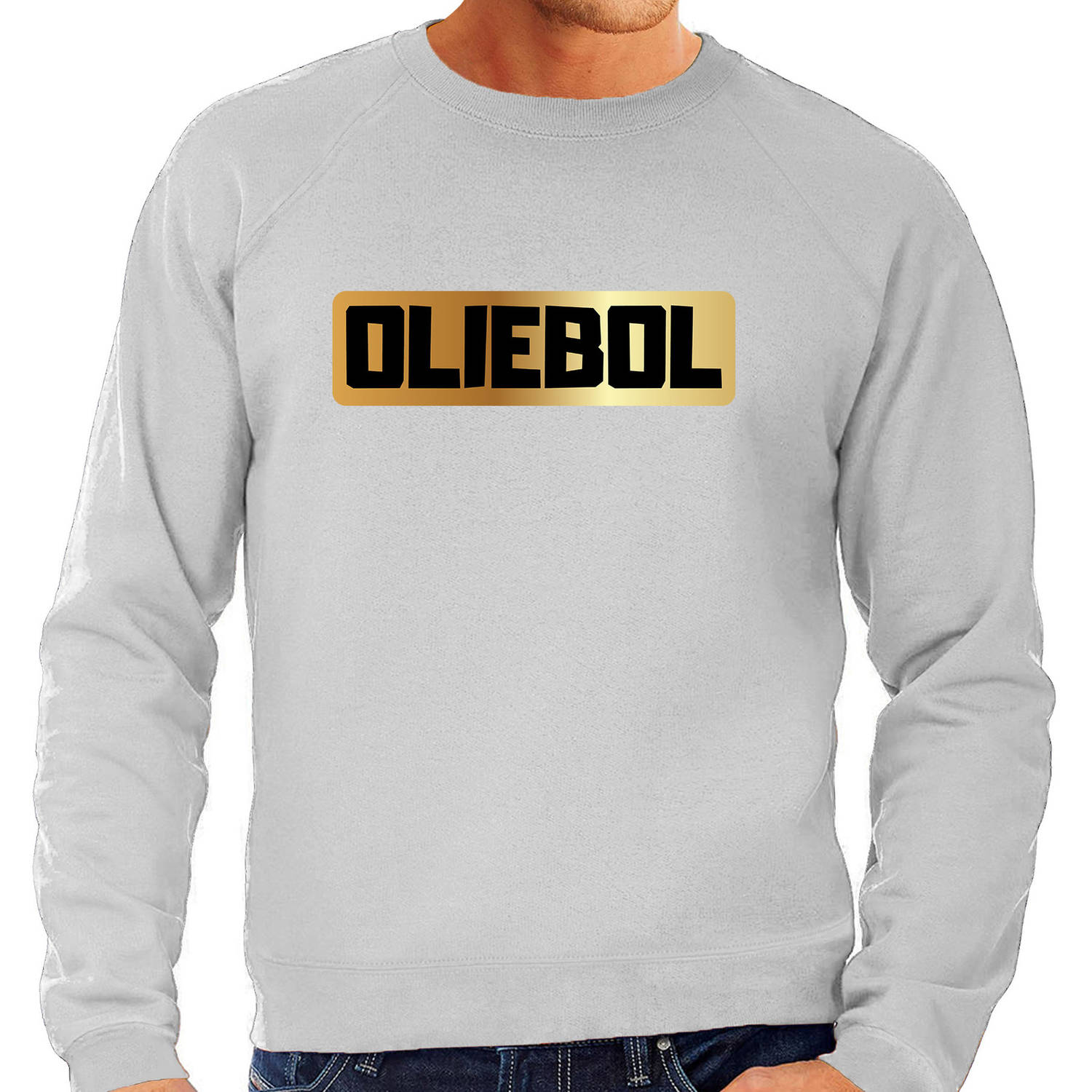 Oliebol foute Oud en nieuw trui/ sweater blauw voor heren L - kerst truien