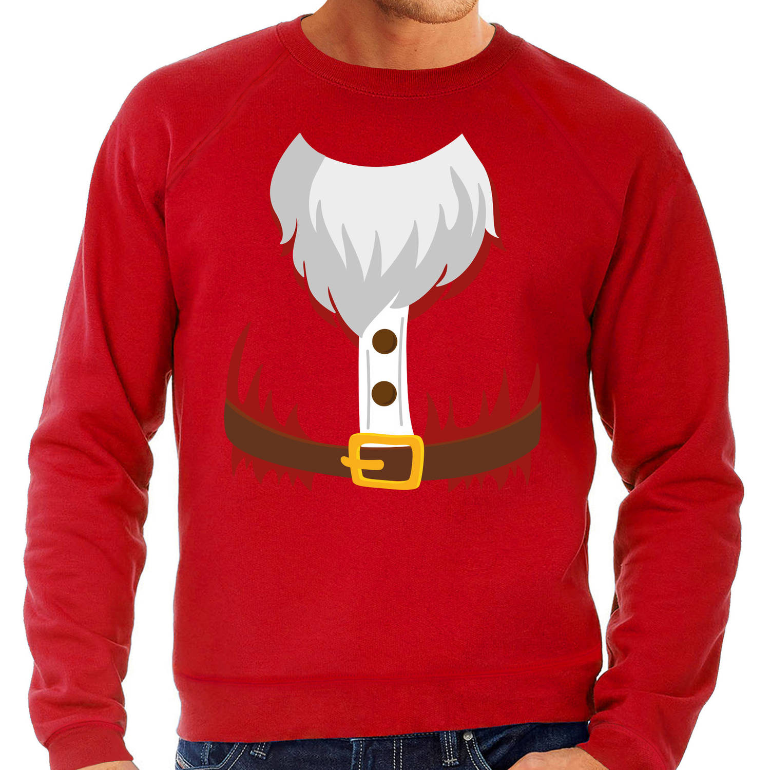Kerstman kostuum verkleed sweater / trui rood voor heren M - Kerst kostuums