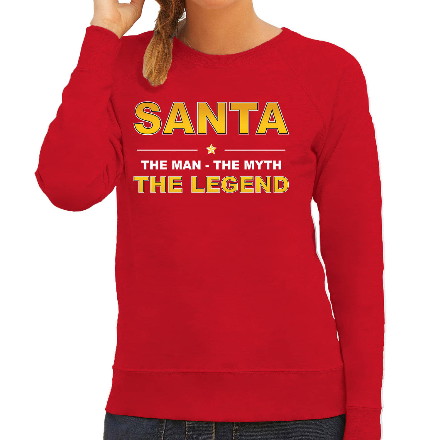 The man, The myth the legend Santa sweater / kersttrui rood voor dames XL - kerst truien