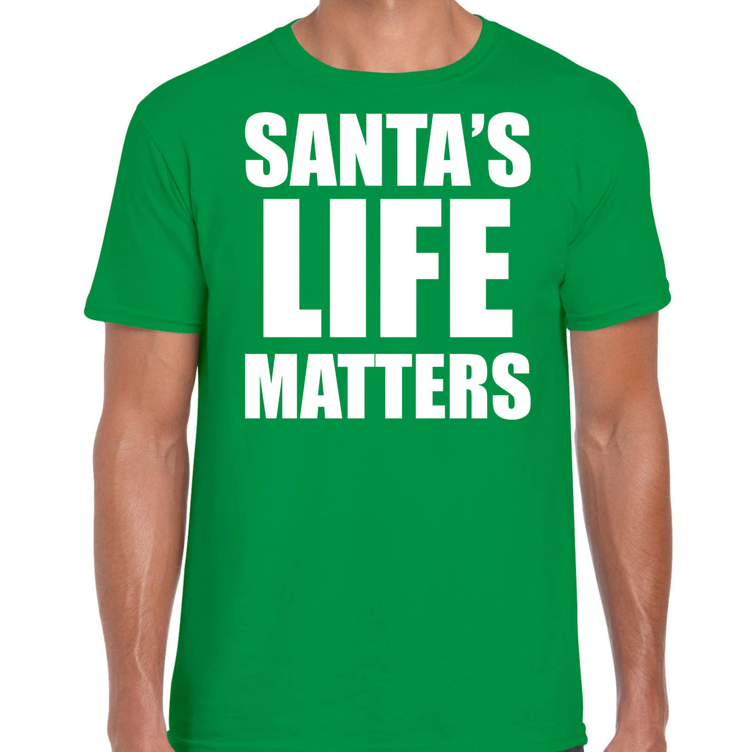 Groen Kerstshirt / Kerstkleding Santas life matters voor heren XL - kerst t-shirts
