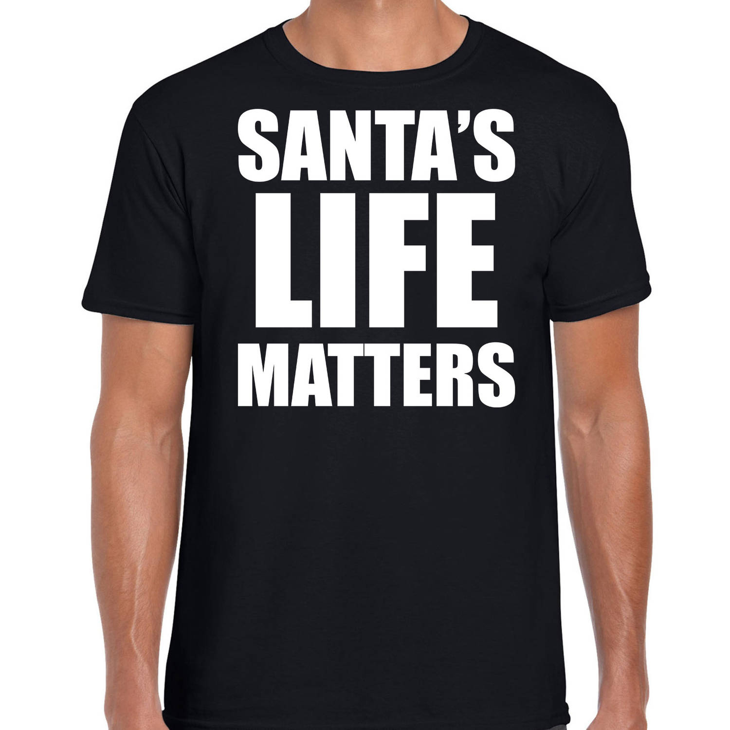 Zwart Kerstshirt / Kerstkleding Santas life matters voor heren S - kerst t-shirts