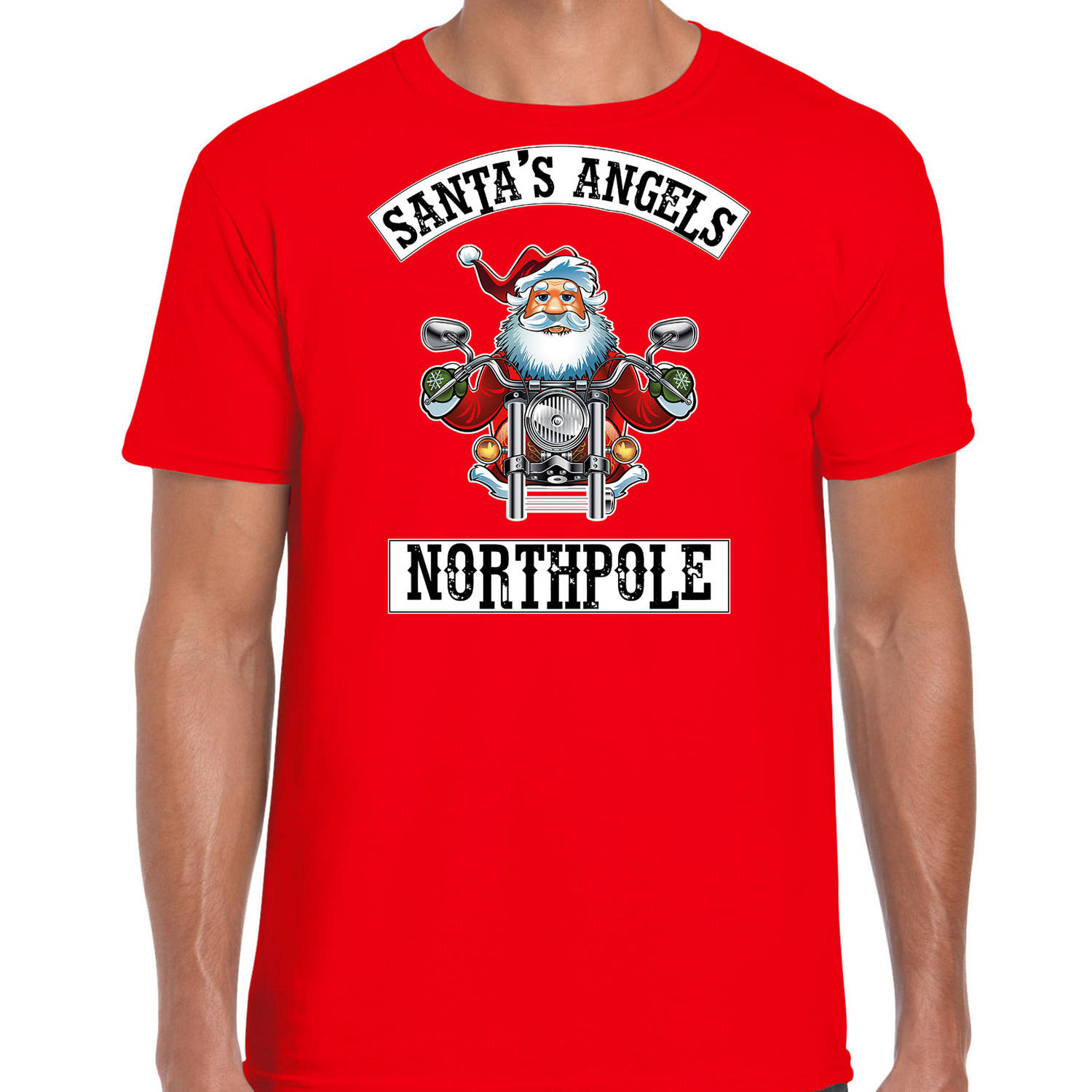 Rood Kerstshirt / Kerstkleding Santas angels Northpole voor heren S - kerst t-shirts