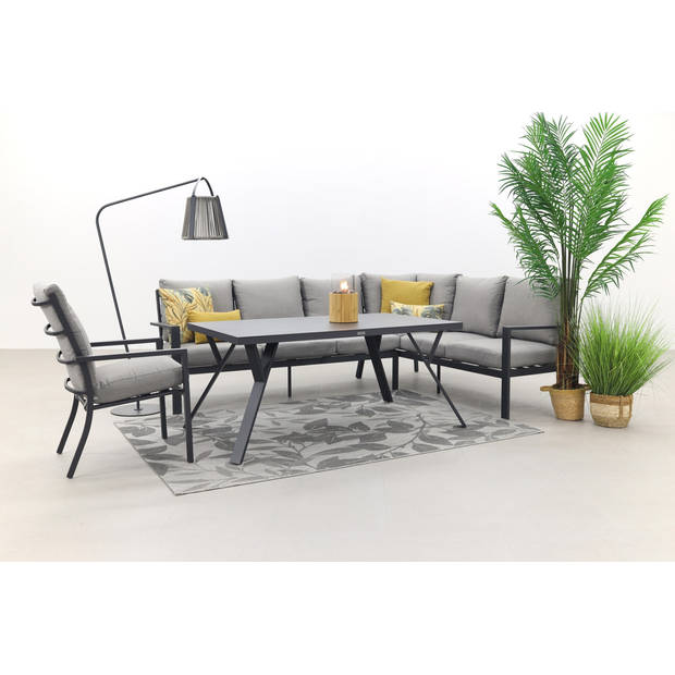 Garden Impressions Senja lounge dining set 4-delig rechts incl. stoel - donker grijs