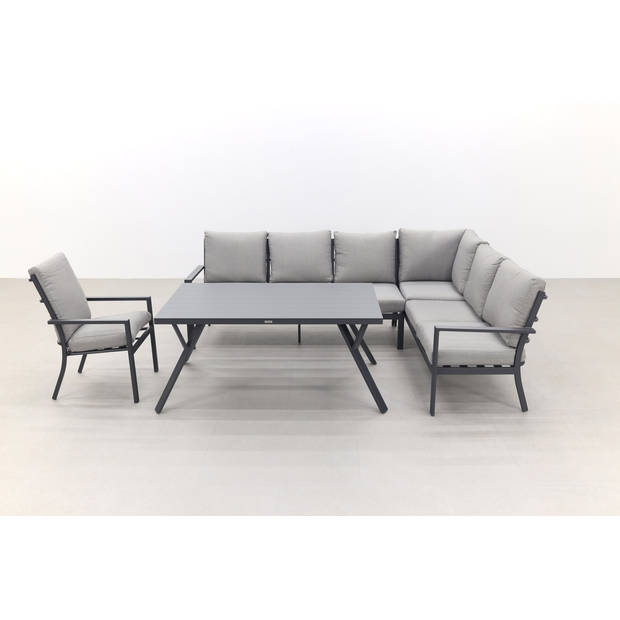 Garden Impressions Senja lounge dining set 4-delig rechts incl. stoel - donker grijs