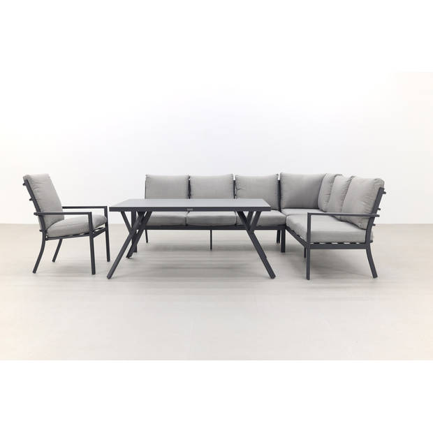 Garden Impressions Senja lounge dining set 4-delig rechts incl. stoel - donker grijs