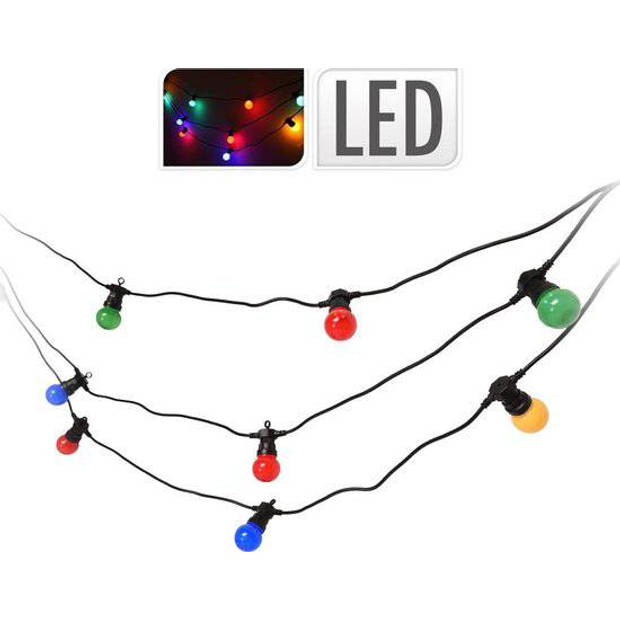 Feestverlichting met 10 gekleurde bolletjes met 30 LED lampen met 8 lichtfuncties (9.5M)