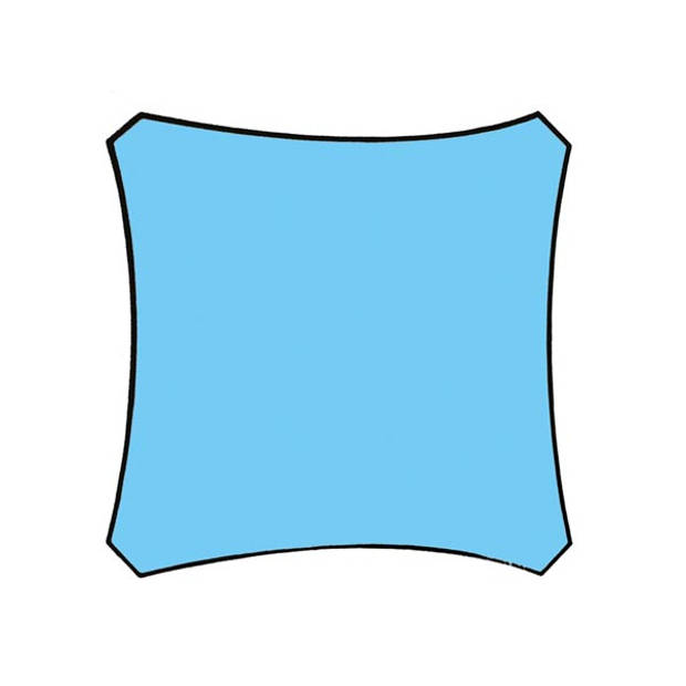 Perel schaduwdoek vierkant 3,6 meter polyester hemelsblauw