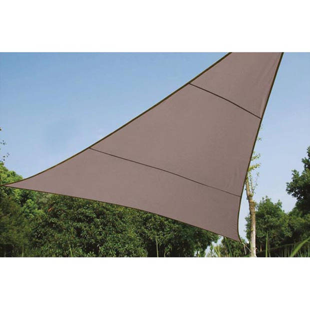 Perel schaduwdoek driehoekig 3,6 meter polyester taupe