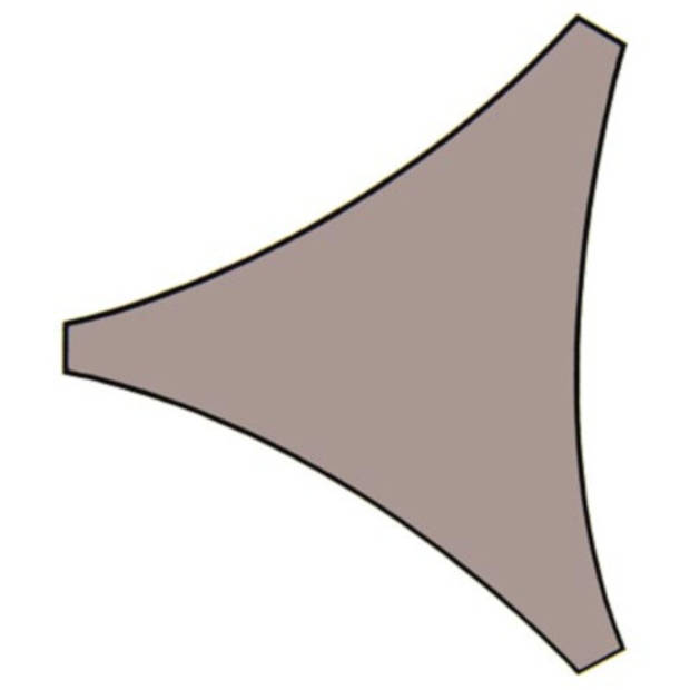 Perel schaduwdoek driehoekig 5 meter polyester taupe