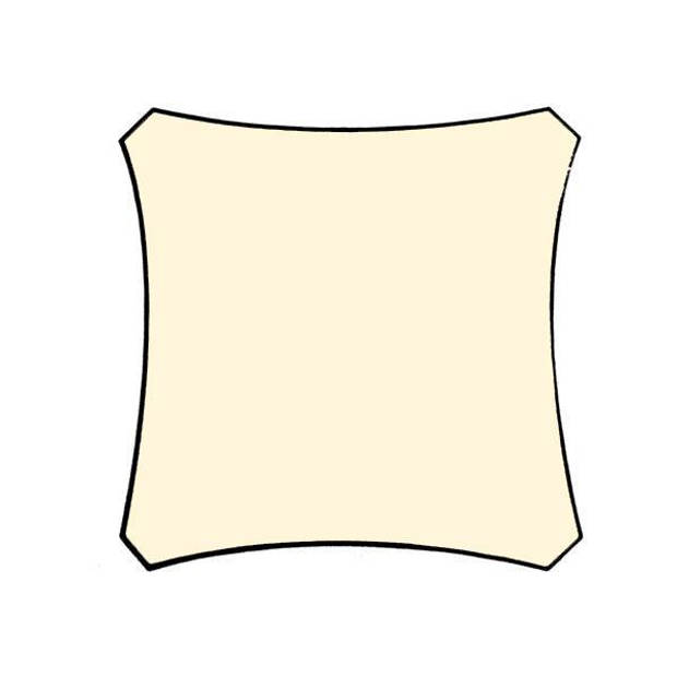 Schaduwdoek vierkant 3,6x3,6m Creme