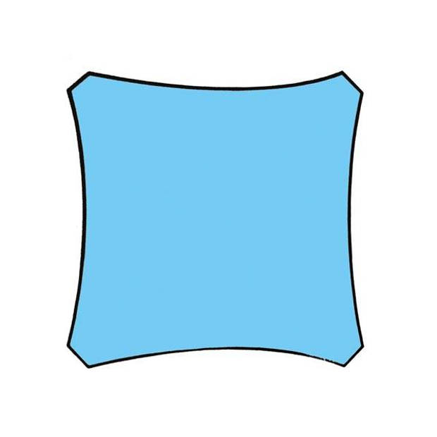 Velleman Schaduwdoek vierkant 3,6x3,6m Hemelsblauw metset