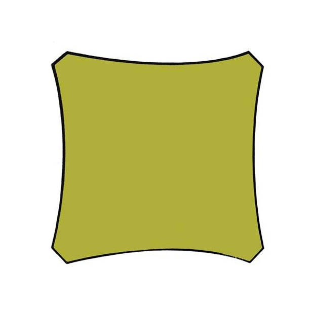 Velleman Schaduwdoek vierkant 3,6x3,6m Lichtgroen metset