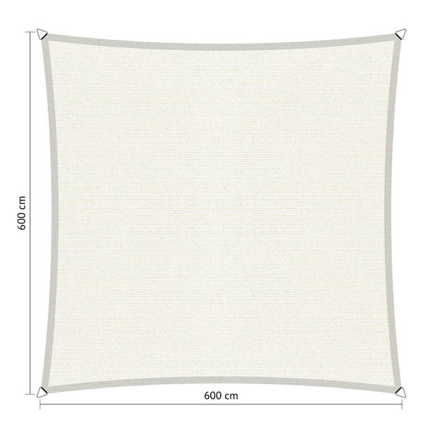 Shadow Comfort vierkant 6x6m Arctic White met Bevestigingsset