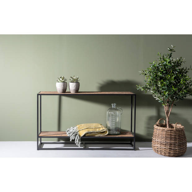 Livingfurn - Wandtafel Dakota 120 cm - Riverwood / Gecoat Staal