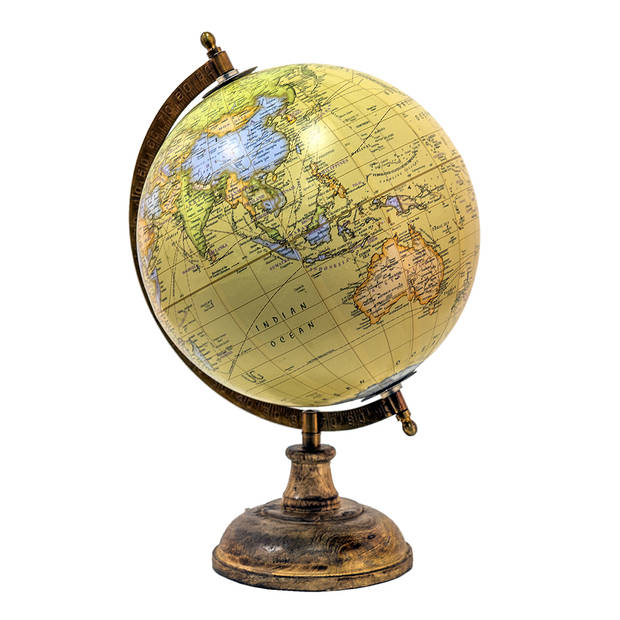 Clayre & Eef Gele Wereldbol/globe 22*22*37 cm 64921