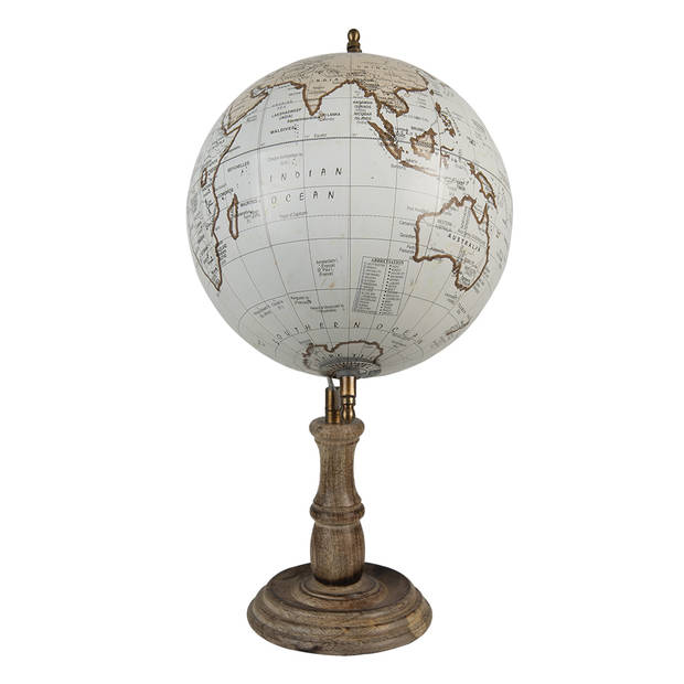 Clayre & Eef Grijze Wereldbol/globe 22*22*37 cm 64929