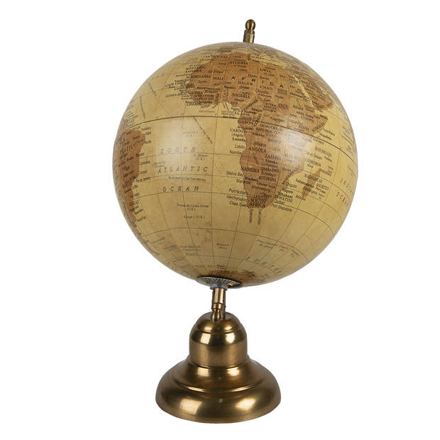 Clayre & Eef Gele Wereldbol/globe 22*22*37 cm 64907