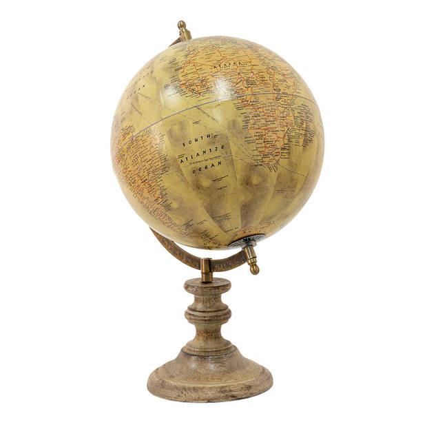 Clayre & Eef Beige Wereldbol/globe 22*22*37 cm 64931