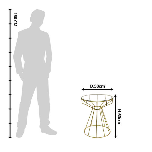 Clayre & Eef Goude Bijzettafel Ø 50*60 cm 5Y0994