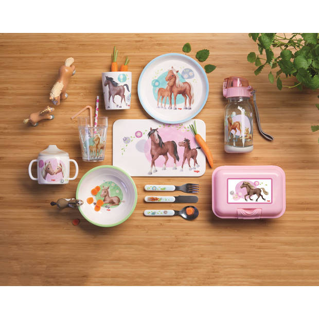 Haba bestek Paarden junior 14 cm wit staal 3-delig