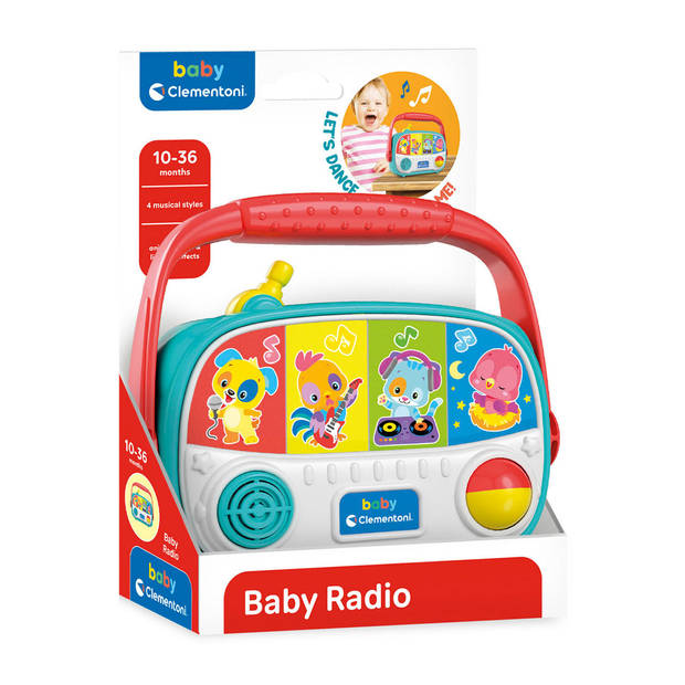 Clementoni babyradio junior 15 x 20 cm 6+ maanden blauw/rood