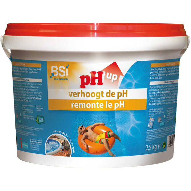 BSi zwembadreinigingsmiddel pH up 2,5 kg blauw/rood