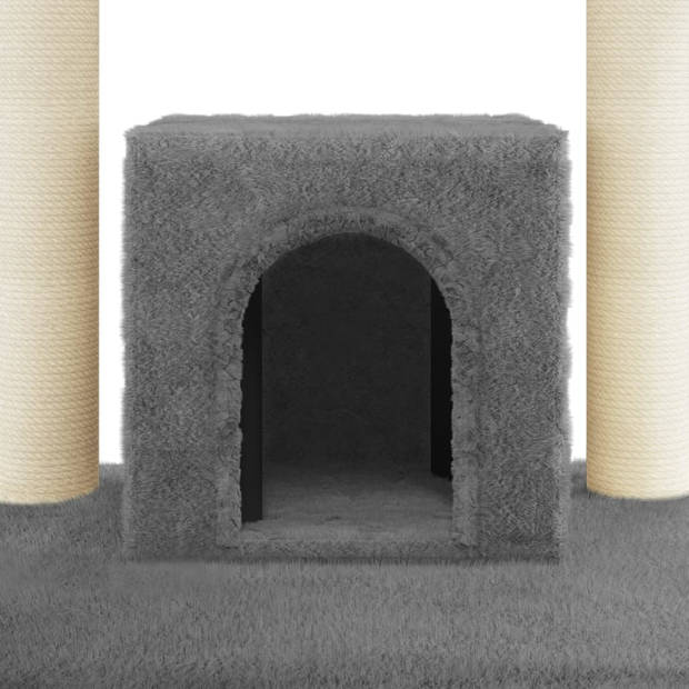 vidaXL Kattenkrabpaal met sisal krabpalen 110 cm donkergrijs