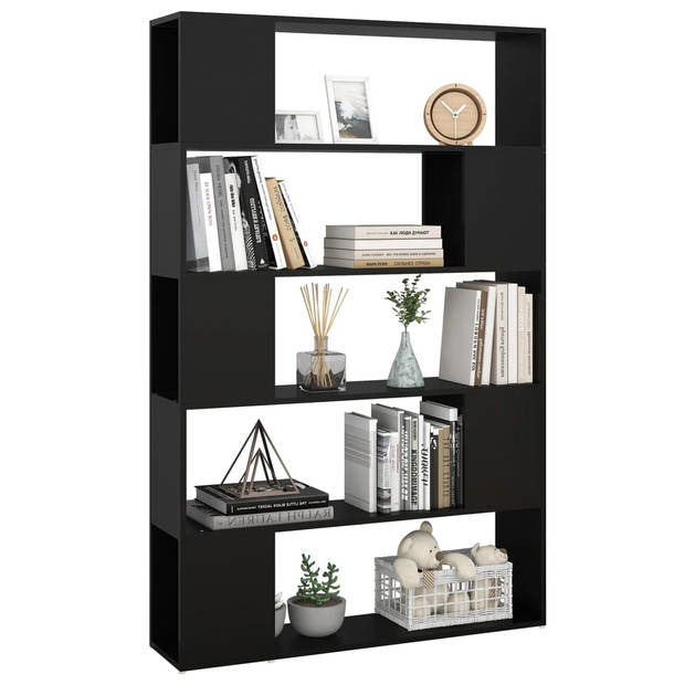 The Living Store Boekenkast Klassiek - 100 x 24 x 155 cm - Zwart