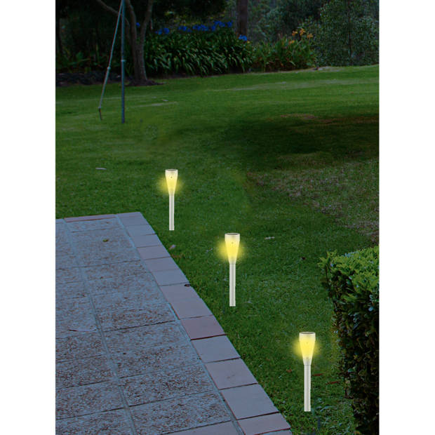 Lumineo Prikspot - solar - zilverkleurig - 32 cm - Prikspotjes