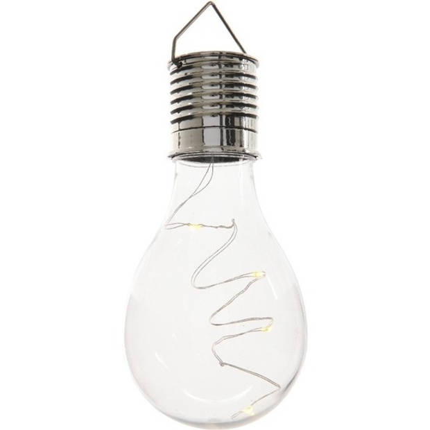 4x Buitenlampen/tuinlampen lampbolletjes/peertjes 14 cm transparant/blauw/geel/rood - Buitenverlichting