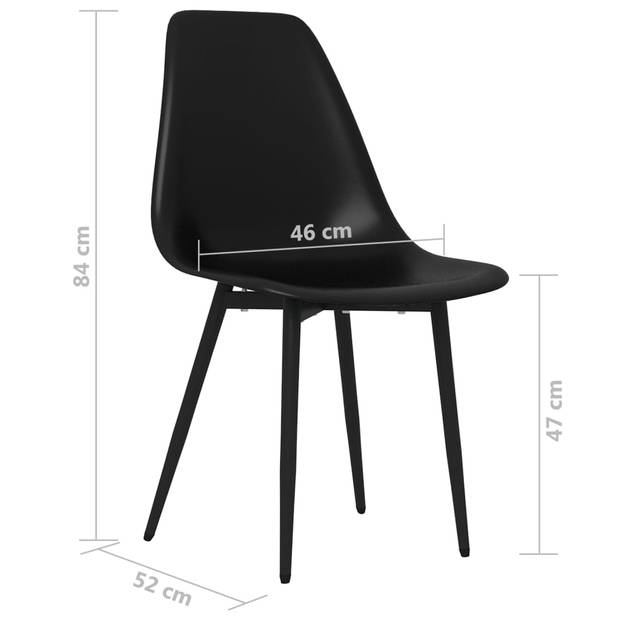 vidaXL Eetkamerstoelen 6 st PP zwart