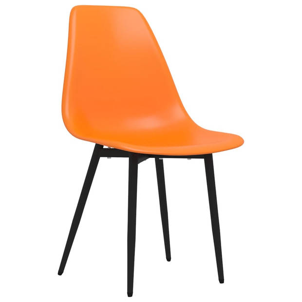 The Living Store Eetkamerstoelen - Oranje - PP - 46x52x84 cm - Ergonomisch gebogen rugleuning