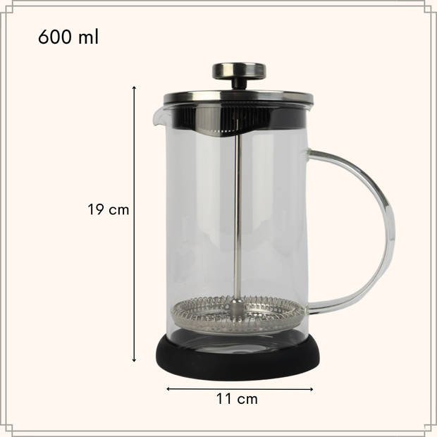 OTIX Cafetière - French Press - Koffie - Theemaker - Transparant - 800 ml - Glas