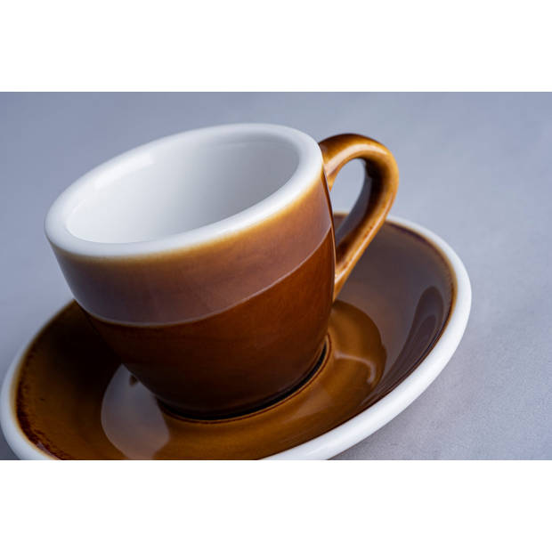 Loveramics - Egg Espressokop met schotel - Set van 2 - 80ml - Caramel