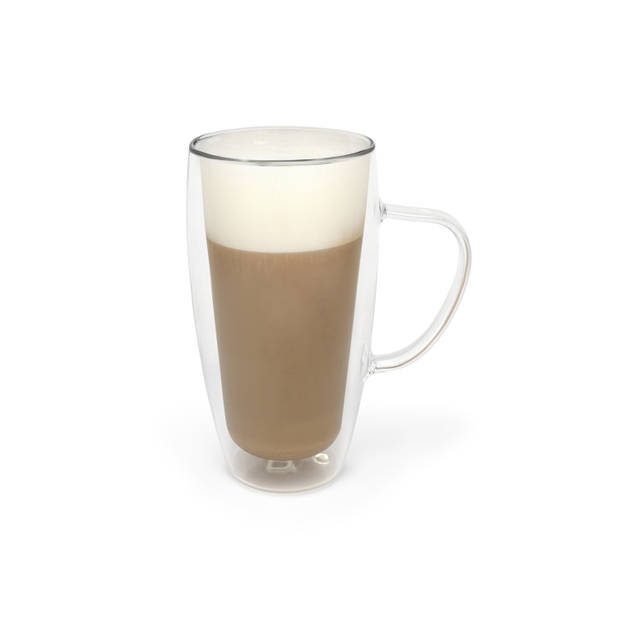 Bredemeijer - Dubbelwandig glas cappuccino/latte m. 400ml set van twee