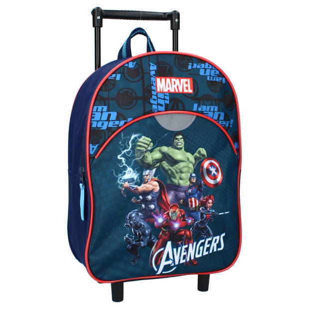 Avengers trolley/reis rugtas koffertje 33 cm voor kinderen - Kinder reiskoffers