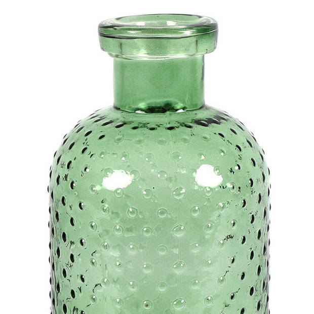 Countryfield Bloemenvaas Cactus Dots - groen transparant - glas - D11 x H24 cm - Vazen