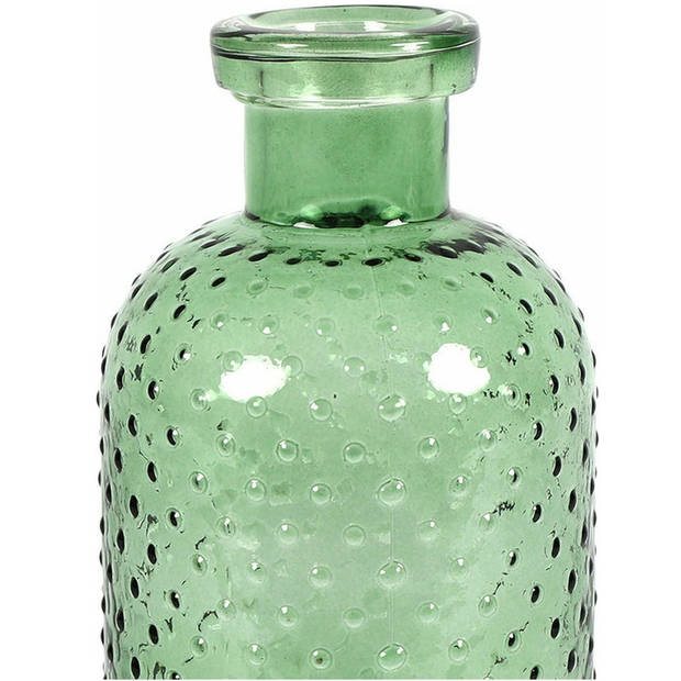 Countryfield Bloemenvaas Cactus Dots - groen transparant - glas - D11 x H24 cm - Vazen