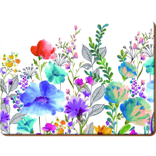 Creative Tops placemats Meadow Floral 40 x 29 cm kurk 4 stuks