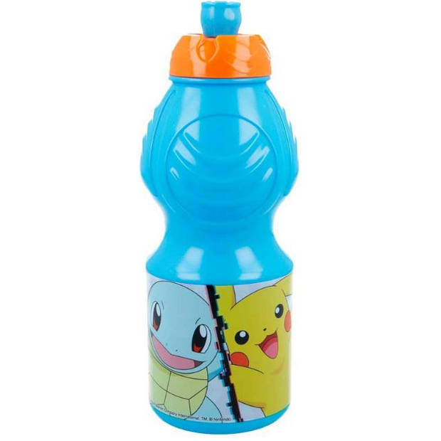 Pokémon drinkfles junior 400 ml blauw/oranje