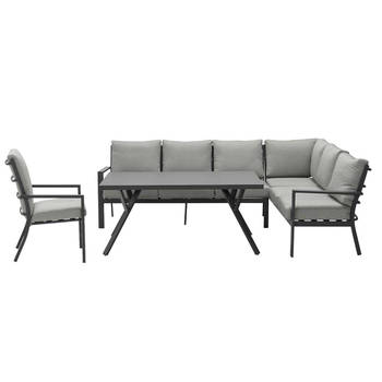 Garden Impressions Senja lounge dining set 4-delig rechts incl. stoel - donker grijs