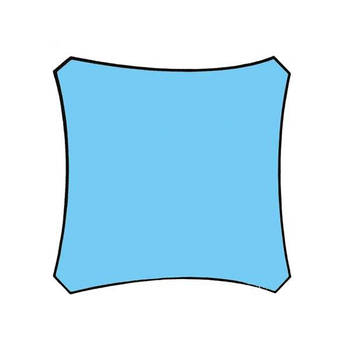 Velleman Schaduwdoek vierkant 3,6x3,6m Hemelsblauw metset