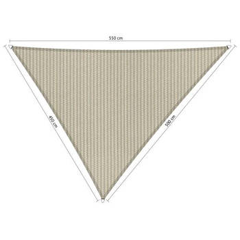 Shadow Comfort driehoek 4,5x5x5,5m Sahara Sand met Bevestigingsset