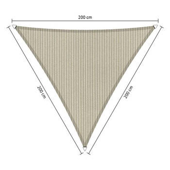 Shadow Comfort driehoek 2x2x2m Sahara Sand met Bevestigingsset