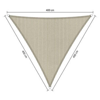 Shadow Comfort driehoek 4x4x4m Sahara Sand met Bevestegingsset en buitendoek reiniger
